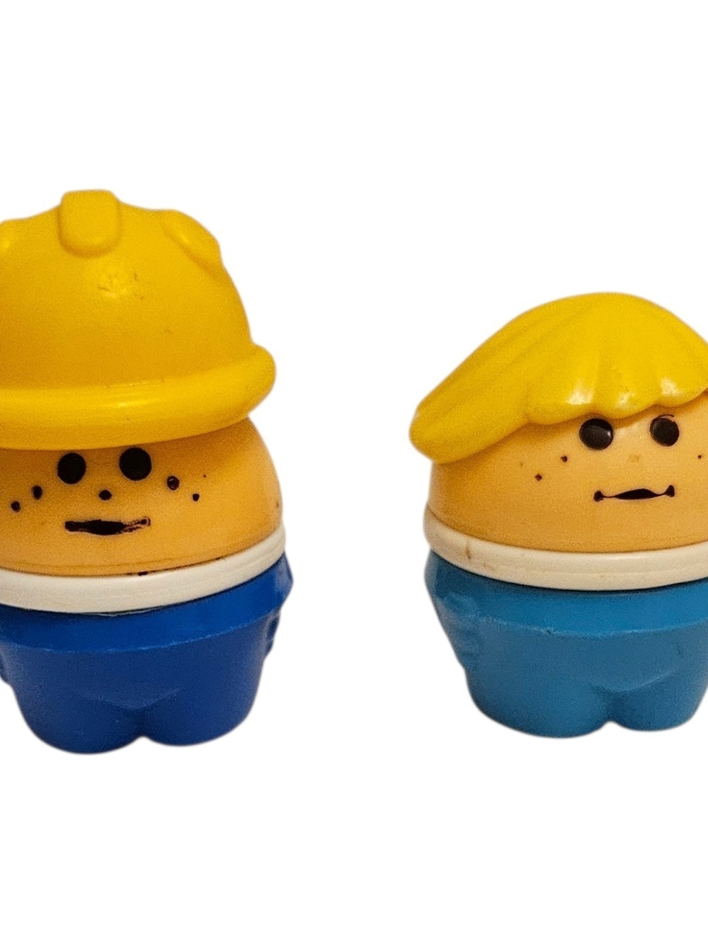 Vintage Fisher-Price Chunky Little People Yellow & Blue Character Set